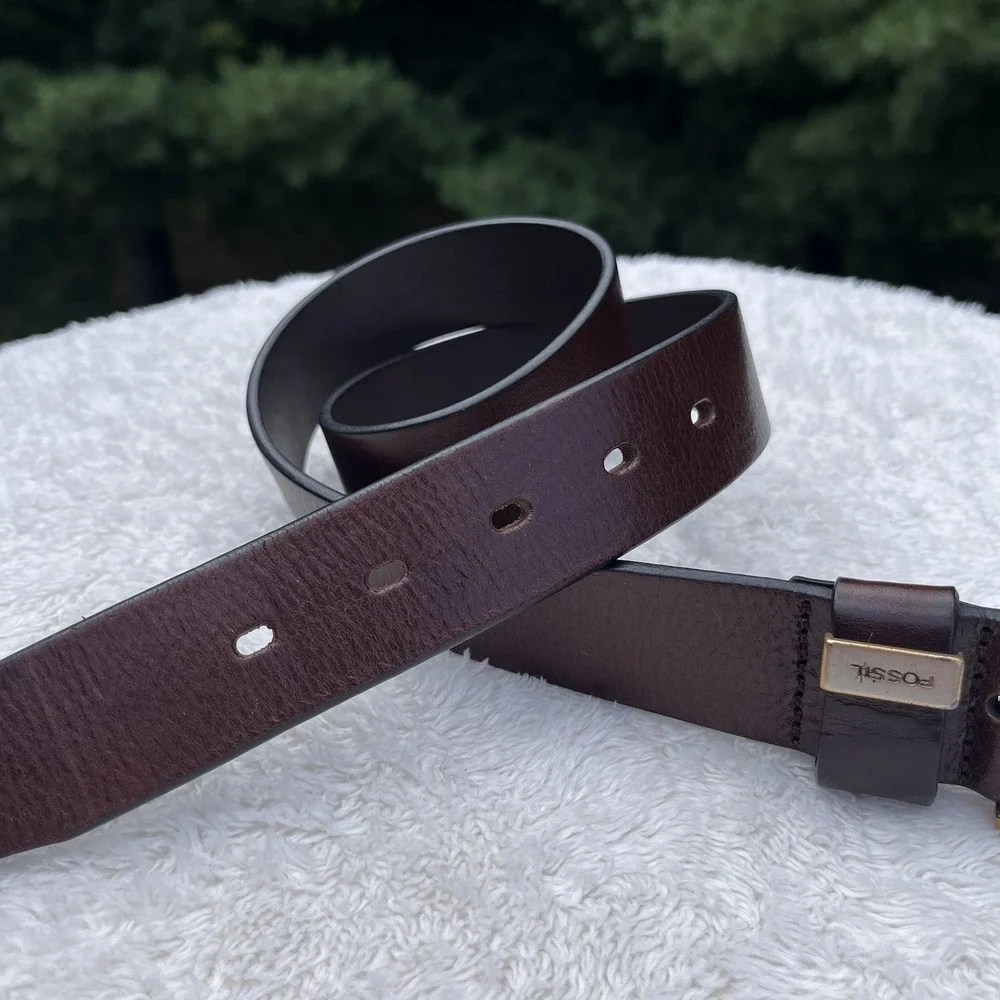 Fossil Leather Belt Mens Size M (28-32